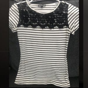 Express Lace striped top! Worn once